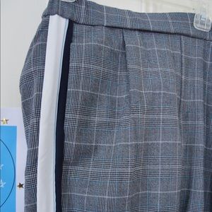 ZARA Plaid pants with striped side detail